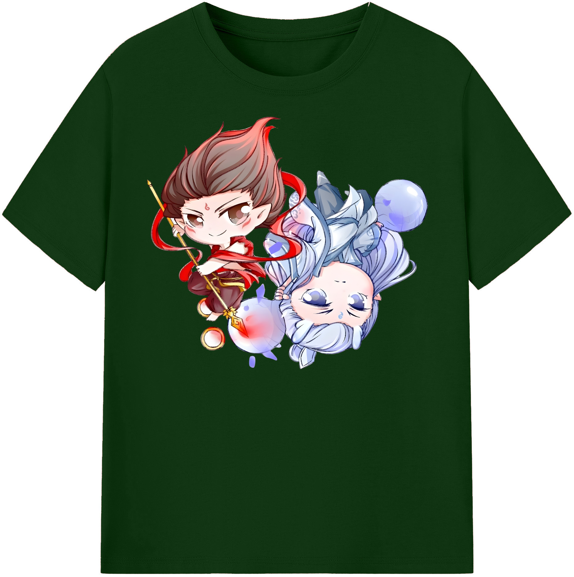 （画像用） Ne Zha 2 ナタ 魔童の大暴れ 綿100％半袖Tシャツ（フロントプリント）